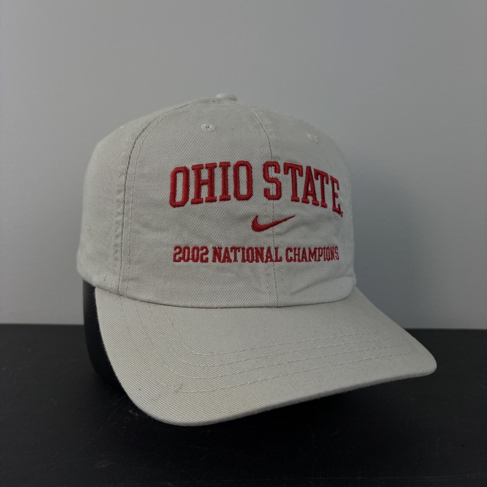 Vintage Y2K Nike Ohio State Buckeyes Dad Hat National Champions Strapback Adj